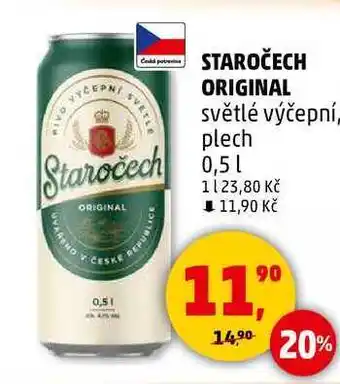 Penny Market STAROČECH ORIGINAL světlé výčepní plech, 0,5 l nabídka