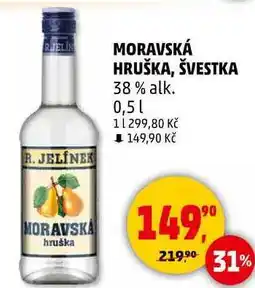 Penny Market MORAVSKÁ HRUŠKA, ŠVESTKA 38% alk., 0,5 l nabídka