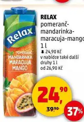 Penny Market RELAX pomeranč- mandarinka- maracuja-mango, 1 l nabídka