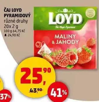 Penny Market ČAJ LOYD PYRAMIDOVÝ různé druhy, 20x 2 g nabídka