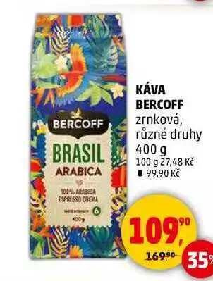 Penny Market KÁVA BERCOFF zrnková, různé druhy, 400 g nabídka