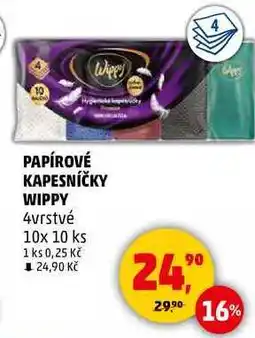 Penny Market PAPÍROVÉ KAPESNÍČKY WIPPY 4vrstvé, 10x 10 ks nabídka