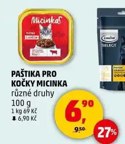 Penny Market PAŠTIKA PRO KOČKY MICINKA různé druhy, 100 g nabídka