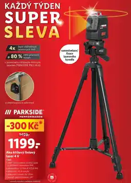 Lidl PARKSIDE Aku křížový liniový laser 4 V nabídka