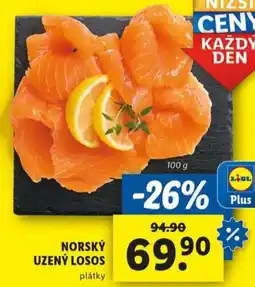 Lidl Norský uzený losos nabídka