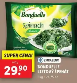 Lidl Bonduelle listový špenát nabídka