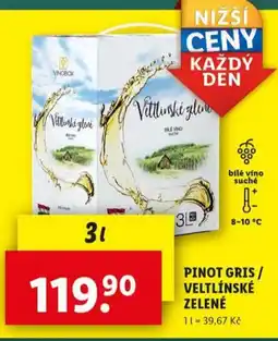 Lidl Pinot gris/ veltlínské zelené nabídka