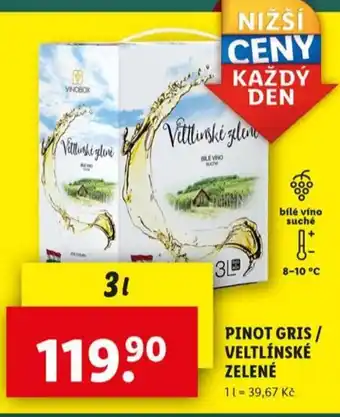 Lidl Pinot gris/ veltlínské zelené nabídka