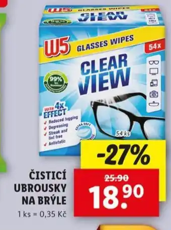 Lidl Čisticí ubrousky na brýle nabídka