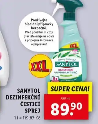 Lidl Sanytol dezinfekční čisticí sprej nabídka