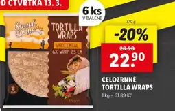 Lidl Celozrnné tortilla wraps nabídka