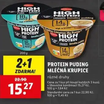 Lidl Protein puding mléčná krupice nabídka