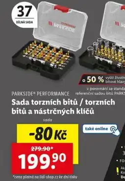 Lidl PARKSIDE® PERFORMANCE Sada torzních bitů / torzních bitů a nástrčných klíčů nabídka