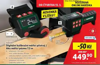 Lidl PARKSIDE Digitální kalibrační měřicí přístroj / Aku měřicí pásmo 7,5 m nabídka