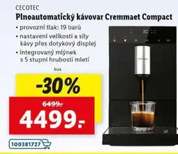 Lidl CECOTEC Plnoautomatický kávovar Cremmaet Compact nabídka