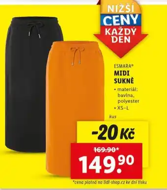 Lidl ESMARA Midi sukně nabídka