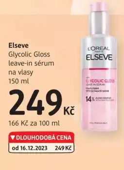 dm drogerie Elseve Glycolic Gloss leave-in sérum na vlasy nabídka