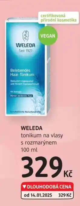 dm drogerie WELEDA tonikum na vlasy s rozmarýnem nabídka