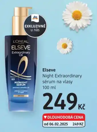 dm drogerie Elseve Night Extraordinary sérum na vlasy nabídka