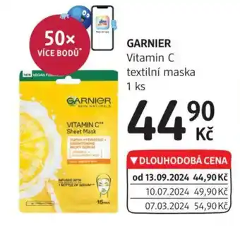 dm drogerie GARNIER Vitamin C textilní maska nabídka