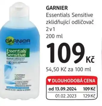 dm drogerie GARNIER Essentials Sensitive zklidňující odličovač 2v1 nabídka