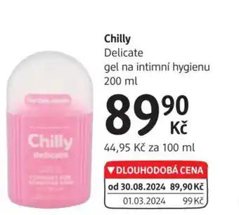 dm drogerie Chilly Delicate gel na intimní hygienu nabídka