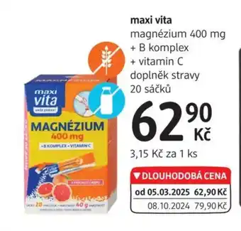 dm drogerie MAXI VITA magnézium nabídka