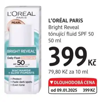 dm drogerie L'ORÉAL PARIS Bright Reveal tónující fluid SPF 50 nabídka