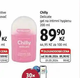 dm drogerie Chilly mycí gel pro intimní hygienu nabídka