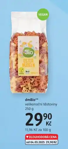 dm drogerie DmBio velikonoční těstoviny nabídka