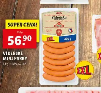 Lidl Vídeňské mini párky nabídka