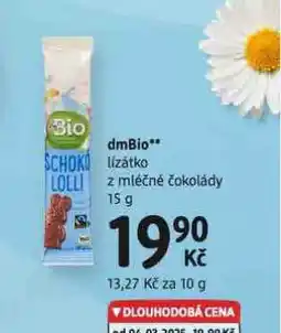 dm drogerie Lízátko z mléčné čokolády nabídka