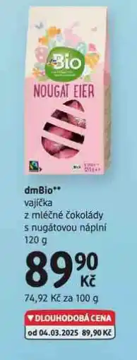 dm drogerie Vajíčka z mléčné čokolády s nugátovou náplní nabídka