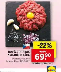 Lidl Hovězí tatarák z mladého býka nabídka