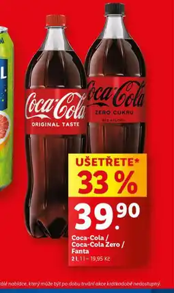 Lidl Coca cola / zero / fanta nabídka