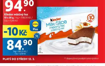 Lidl Kinder mléčný řez nabídka