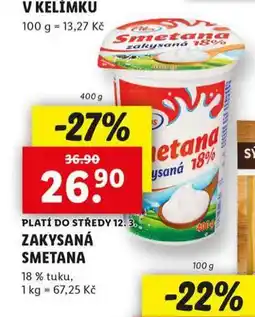 Lidl Zakysaná smetana nabídka