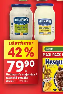 Lidl Hellmann´s tatarská omáčka, majonéza nabídka