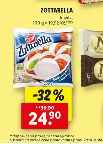 Lidl Zottarella nabídka