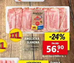 Lidl Anglická slanina nabídka