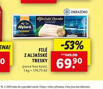 Lidl Filé z aljašské tresky nabídka