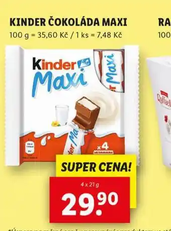 Lidl Kinder čokoláda maxi nabídka