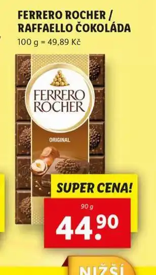 Lidl Ferrero rocher / raffaello čokoláda nabídka