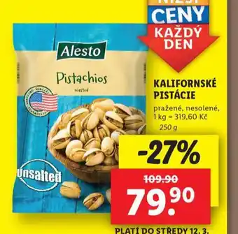 Lidl Kalifornské pistácie nabídka