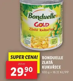 Lidl Bonduelle zlatá kukuřice nabídka