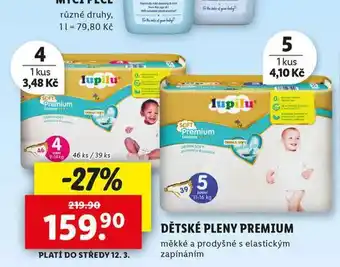 Lidl Lupilu dětské pleny premium nabídka