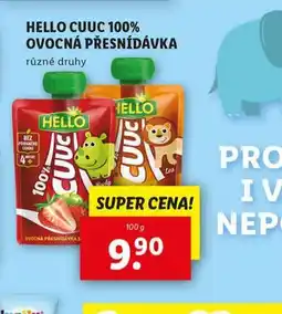 Lidl Hello cuuc 100% ovocná přesnídávka nabídka