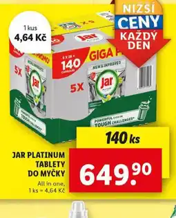 Lidl Jar platinum tablety do myčky nabídka