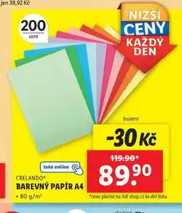 Lidl Barevný papír a4 nabídka