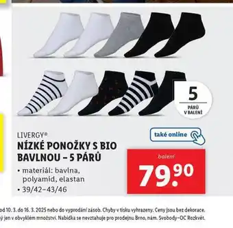 Lidl Nízké ponožky s bio bavlnou nabídka